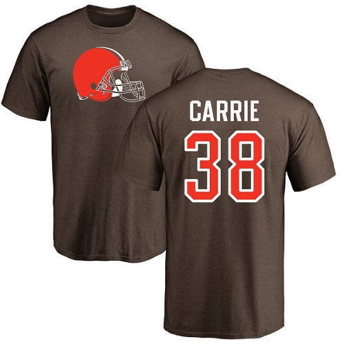 Men Cleveland Browns T J Carrie Brown Jersey #38 NFL Football Name and Number Logo T Shirt